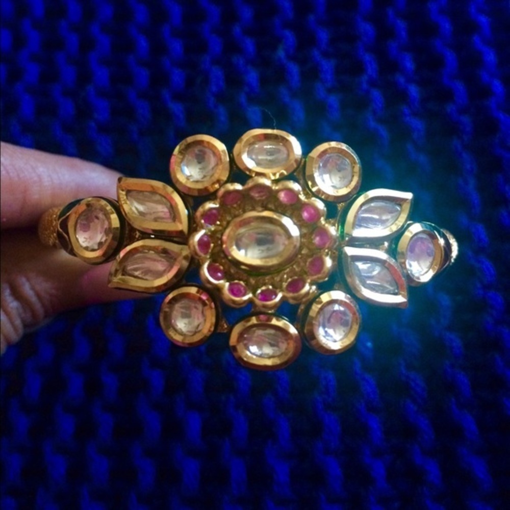 Gold plated statement bracelet cuff